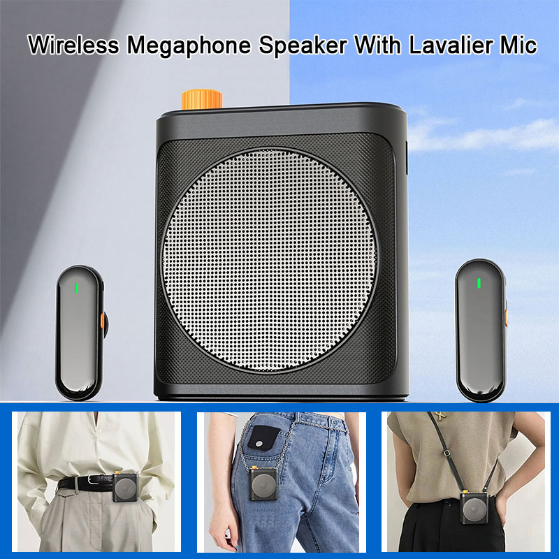 Portable Amplifier Mini - Tragbarer Sprachverstärker mit Lavalier-Mikrofon, Bluetooth, kabelloser