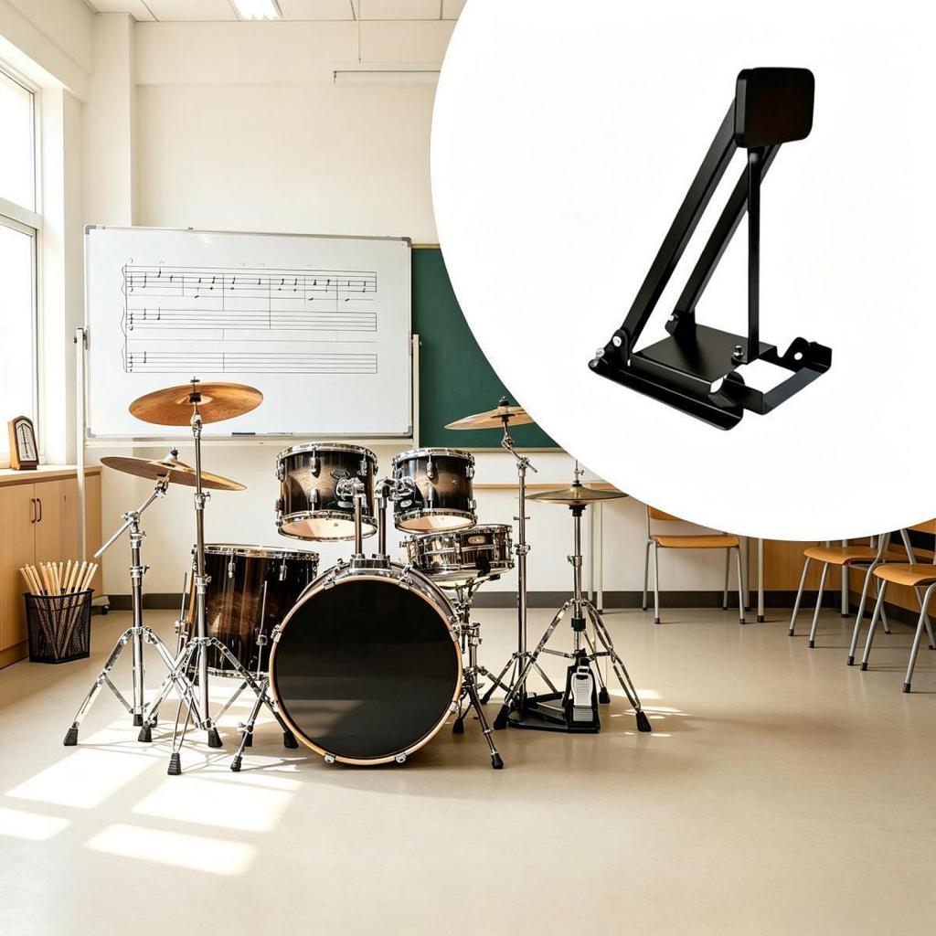 Drum Practice Pad - Kompaktes gepolstertes Bassdrum-Übungspedal, schwarz, geräuscharmes Drum-Übungspad,