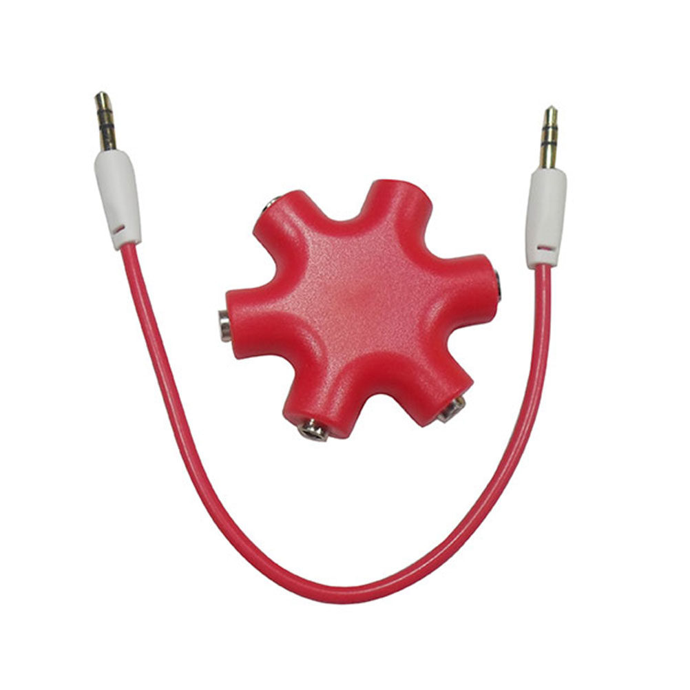 Audio And Music Splitter - 6-Port 3,5-mm-Kopfhörer-Splitter, universeller Schneeflocken-Audioadapter, Musik-Sharing-Stereo-Signal-Kabel, tragbarer