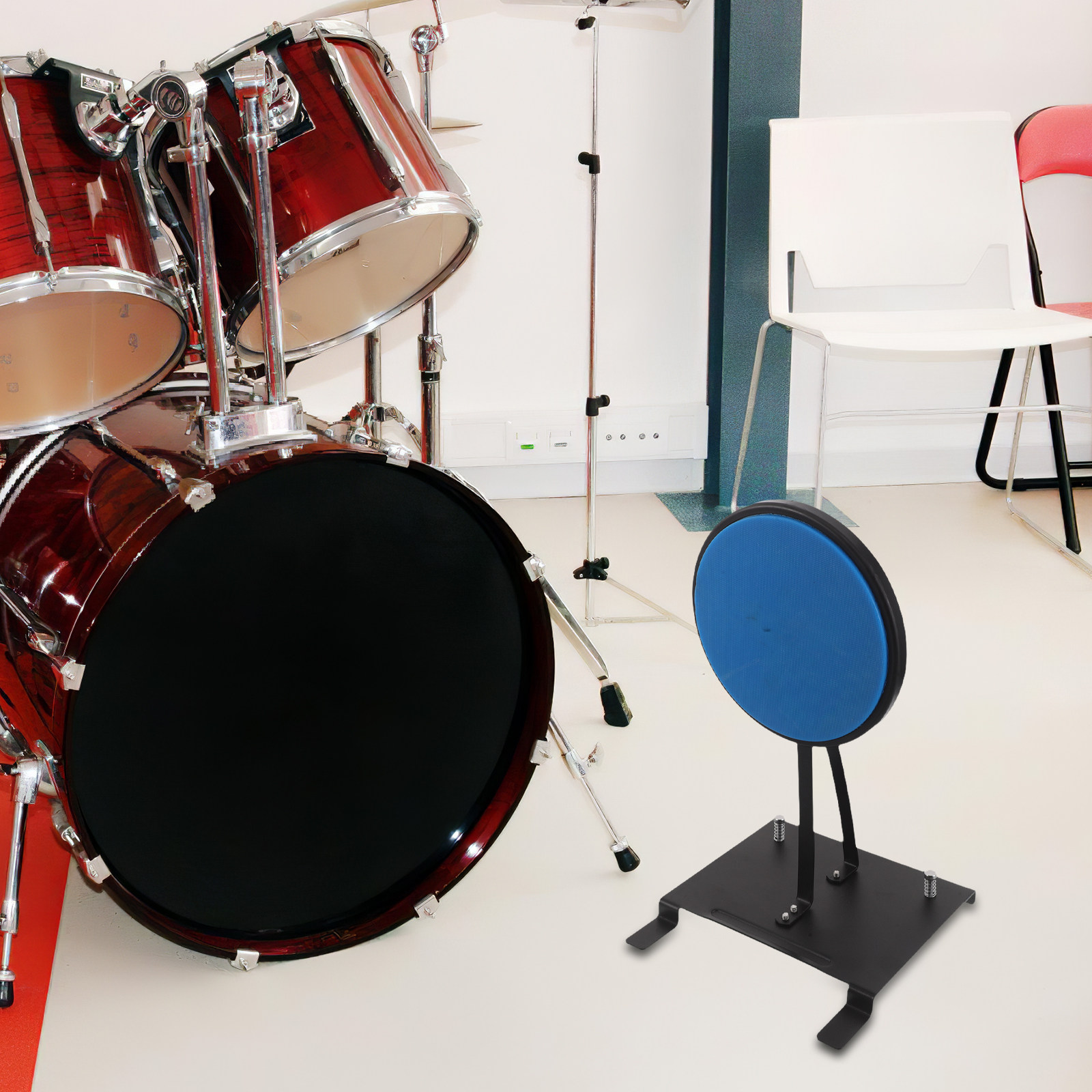 Drum Practice Pad - Schlagzeug-Übungsmatte Dämpfungspad-Set für Anfänger Kick-Pedal-Teile Schlagzeuger-Dämpfungspads